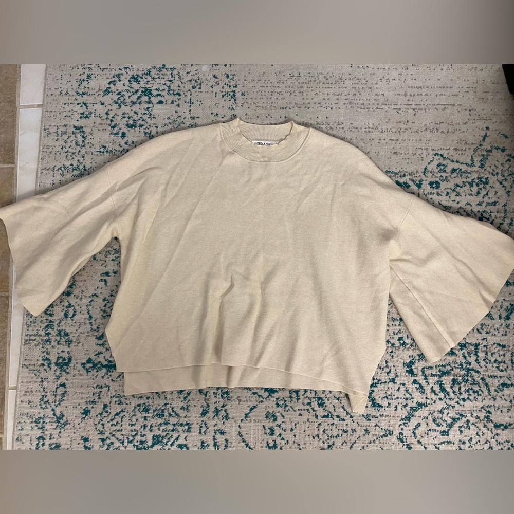 Cream flared sleeve sweater